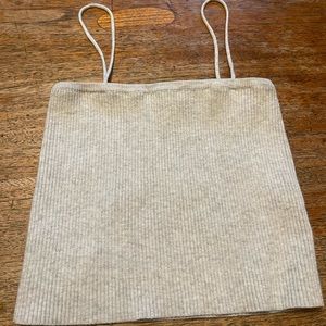 Light gray ribbed tube top